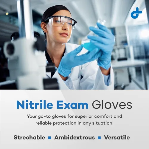Miniatura 3 de Dealmed Guantes de examen de nitrilo, sin polvo, sin látex, guantes médicos desechables