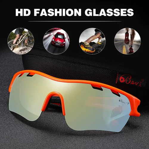 Miniatura 5 de Bevi Lentes de sol deportivos polarizados TR90, marco duradero y ultraligero para hombres y mujeres, béisbol, correr, ciclismo, golf Espejo de cielo