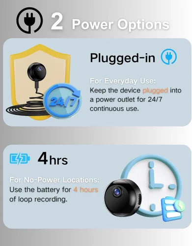 Miniatura 5 de Cámara Interior Inalámbrica 1080P, Cámara Wi-Fi para Seguridad del Hogar, Monitoreo de Mascotas, Detección de Movimiento y Visión Nocturna, Cámara