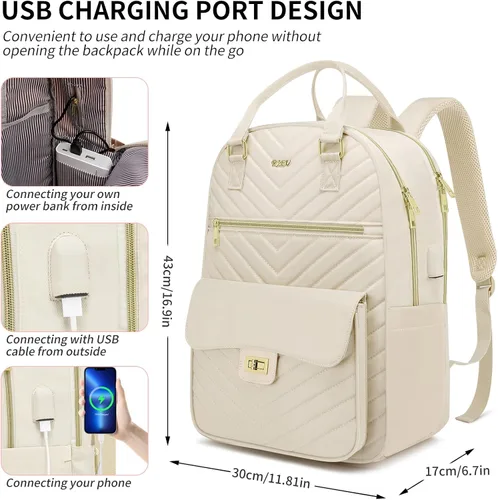 Miniatura 4 de Linda Mochila Estética para Escuela Secundaria y Preparatoria, para Adolescentes y Estudiantes Universitarias, Mochila para Laptop para Mujeres