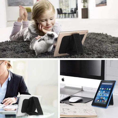 Miniatura 7 de Fintie Soporte Universal de Correa de Mano para Tablet - [Soportes de Doble Posición] Mango Acolchado Desmontable con Cierre de Gancho y Velcro