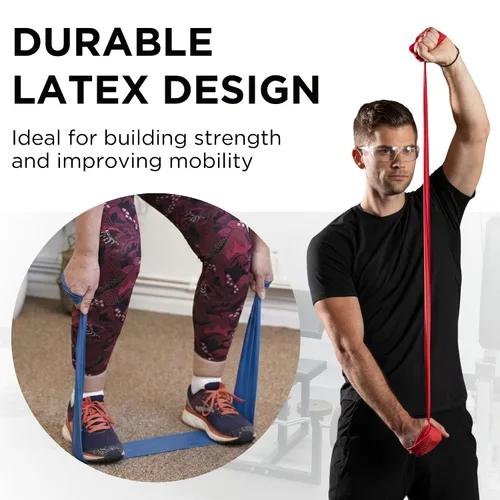 Miniatura 4 de THERABAND Resistance Band Set, Pack of 7 Elastic Bands for Legs, Butt, Arms, & Shoulders, 6 Ft Individual Flat Exercise Bands, Professional Latex