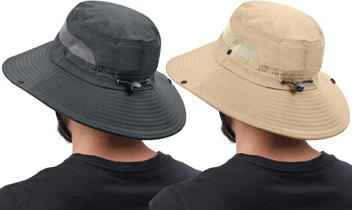 Miniatura 18 de Paquete de 2 sombreros Boonie para hombres y mujeres con protección UV UPF 50+ para pesca, senderismo y jardinería