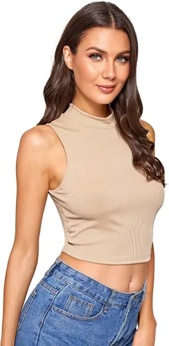 Miniatura 5 de Verdusa Camiseta sin mangas básica de punto acanalado para mujer