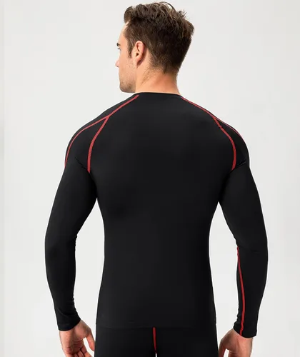 Miniatura 8 de Camiseta de compresión para hombre, de manga larga, atlética, para entrenamiento, camiseta deportiva activa, camiseta interior de ajuste seco