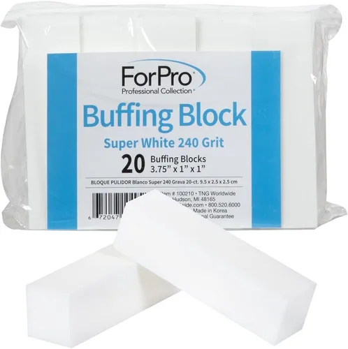 Miniatura 9 de ForPro Professional Collection Bloque de pulido súper blanco, grano 120, pulidor de uñas de manicura y pedicura de cuatro lados, 3.75 pulgadas