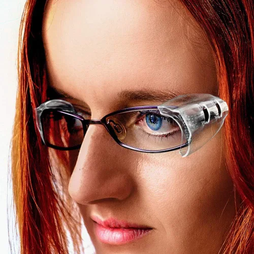 Miniatura 6 de Korty 6 pares de protectores laterales de gafas de ojo, protectores laterales deslizantes para gafas de seguridad, se adaptan a pequeños a grandes