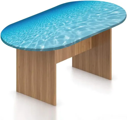 Miniatura 9 de XISUNYA Mantel ajustable ovalado de poliéster elástico, decoración del océano, mantel ajustable con estampado de playa y isla tropical, se adapta a