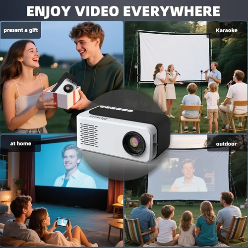 Miniatura 5 de Mini Proyector, Proyector de Video WiFi HD 1080P, Proyector Portátil para Exteriores con Trípode, Regalo para Niños, Proyector de Cine en Casa