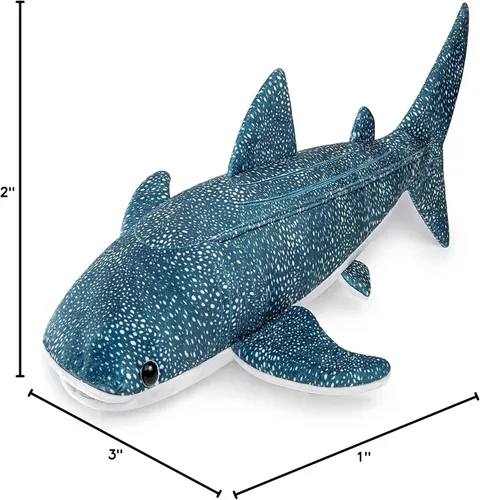 Miniatura 8 de Tiny Heart Juguete de peluche de tiburón ballena gigante, suave y realista, muñeca de peluche de animal marino, lindo pez grande, almohada de felpa