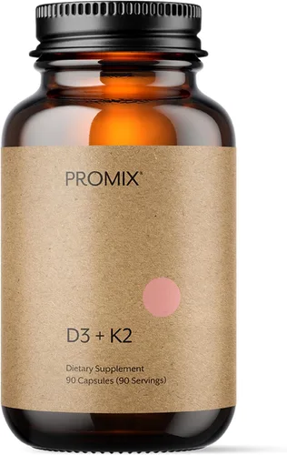 Promix Nutrition Suplemento de vitamina D3 K2 5000iu | MK4 y MK7 | Sin soja y gluten - cápsula de 90 unidades