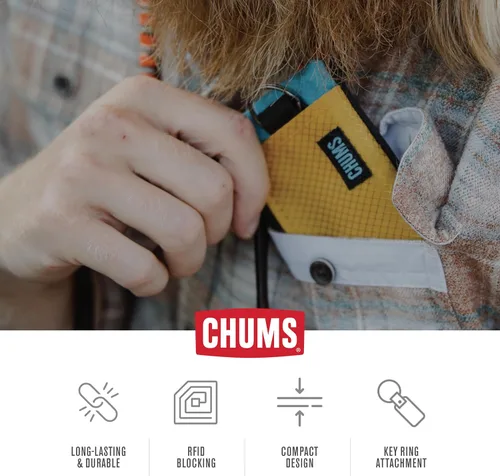 Miniatura 23 de Chums Surfshorts - Cartera minimalista ligera con cremallera y ventana de identificación transparente, resistente al agua con llavero