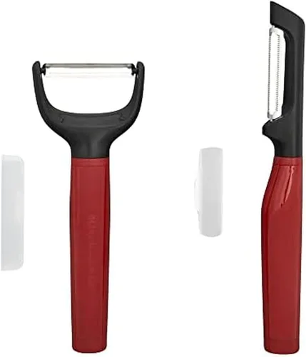 KitchenAid Juego de pelador universal Y y Euro, 2 piezas, rojo imperio