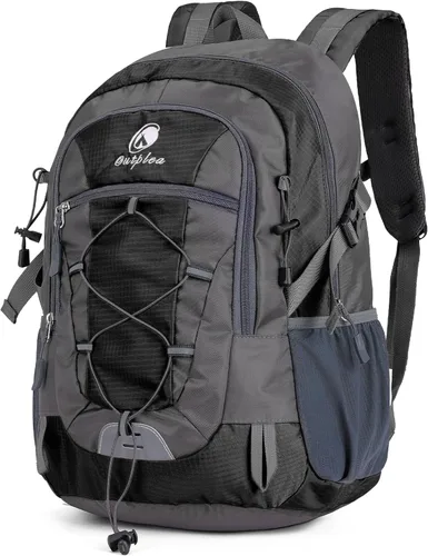Mochila de senderismo pequeña de 25 L con correa para el pecho para hombres y mujeres, mochila de viaje impermeable, mochila de viaje ligera Negro