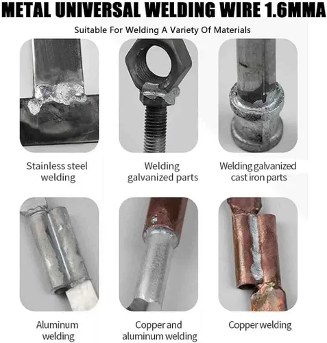 Miniatura 6 de Varilla de soldadura universal de baja temperatura, alambre de soldadura universal de metal de 1.6 mma, alambre de soldadura de núcleo de fundente
