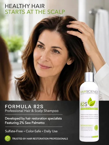 Miniatura 2 de Hair Science Fórmula 82S Champú para la salud del cuero cabelludo y el cabello Con palma enana americana y biotina Para preocupaciones