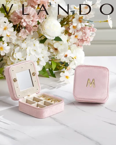 Miniatura 2 de Vlando Artículos esenciales de viaje para mujer, joyero, accesorios de viaje para adolescentes, cosas de moda, organizador de collares, aretes
