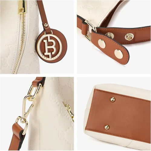 Miniatura 5 de BOSTANTEN Bolso de mano de piel para mujer, bolso de mano grande tipo hobo para el hombro, con pequeño bolsillo con cremallera, billetera