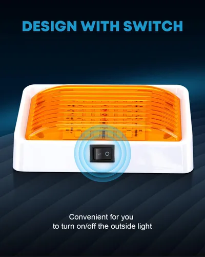 Miniatura 2 de Kohree Luz LED de 320 lúmenes para porche exterior con interruptor, luz de repuesto de 12 V para casas rodantes, remolques, cámpers, 5ª rueda, base