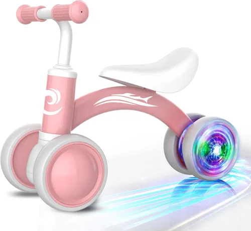 Gamfeiny Colorful Lighting Baby Balance Bike Toys for 1 Year Old Boy Girl Gifts, 10-36 Month Toddler Balance Bike, No Pedal 4 Silence Wheels & Soft