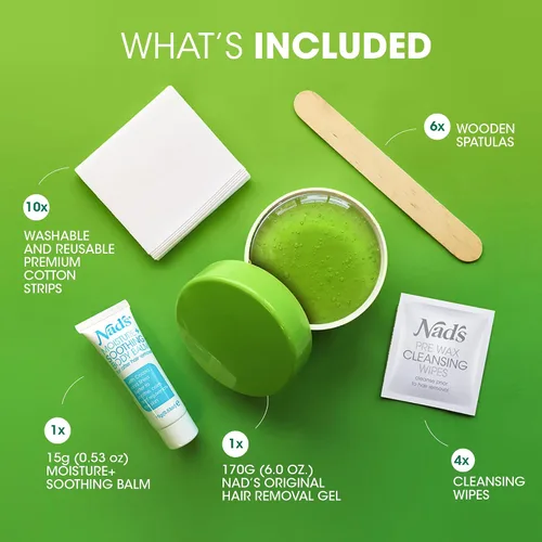 Miniatura 2 de Nad's gel para remover bellos sin calor, kit de 6 oz (170 g).