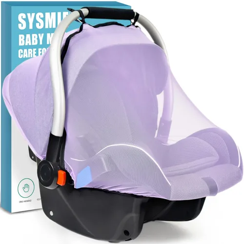 Miniatura 8 de Mosquitera para asientos de automóvil de bebé, cochecito y moisés, red de malla para asiento de automóvil infantil, transpirable, fácil de instalar