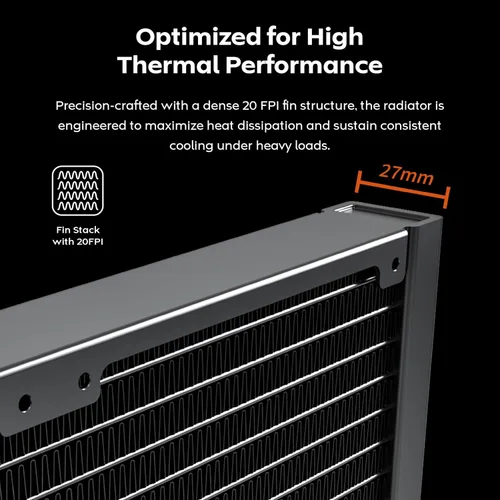Miniatura 19 de MONTECH HyperFlow Digital 240 - Enfriador líquido de CPU, AIO de 9.449 in con bomba de 3100 RPM, 2 ventiladores E28 ARGB de 4.724 in, pantalla