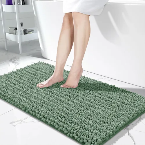 Miniatura 82 de Yimobra Alfombras de Baño Antideslizantes Lavables - Alfombra de Baño de Chenilla Ultra Suave Absorbente, Alfombra Peluda de Secado Rápido para Negro