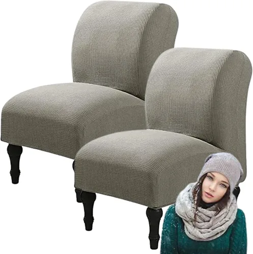Miniatura 57 de Fundas elásticas para silla sin brazos, extraíbles y lavables, de elastano jacquard sin reposabrazos, protector de muebles para sala de estar, Verde
