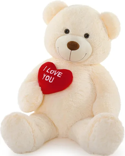 Miniatura 35 de MaoGoLan Oso de peluche gigante de 52" Oso de peluche - Te amo Corazón rojo Oso de peluche grande para regalo de San Valentín, aniversario, larga