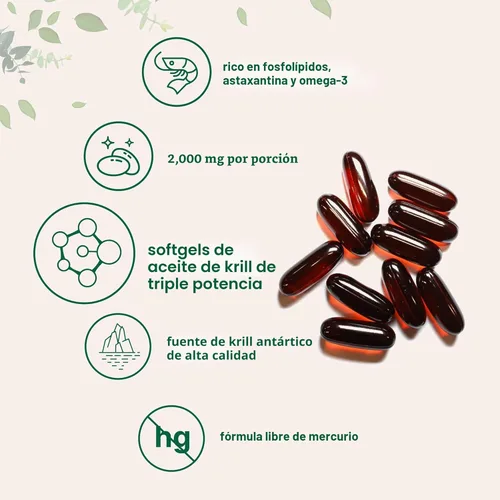 Miniatura 4 de Micro Ingredients Suplemento de Aceite de Krill Antártico, 2,000 mg por porción, 240 cápsulas blandas, triple potencia, rico en omega-3 EPA, DHA