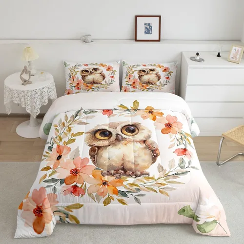 Miniatura 39 de Manfei - Juego de edredón de tamaño Queen con lindo diseño de perezoso, juego de colcha con flores amarillas con 2 fundas de almohada, juego de ropa