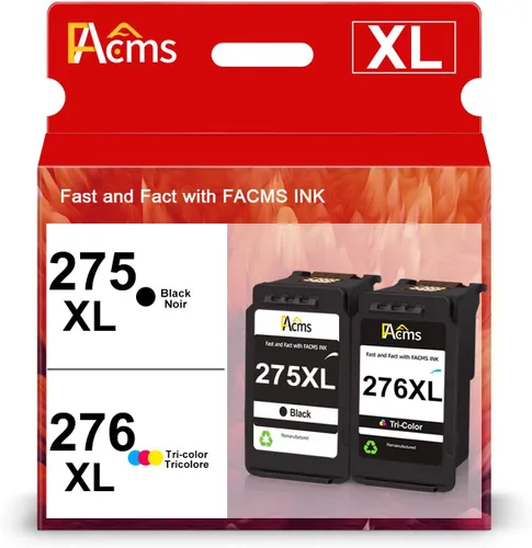275XL 276XL - Cartuchos de tinta de repuesto para Canon Ink 275 276 PG-275 CL-276 compatible con impresoras Canon PIXMA TR4720 TR4722 TS3522 TS3520