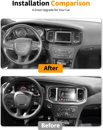 Miniatura 3 de Hoolcar para Dodge Charger 2015+ Kit de Embellecedores de Decoración Interior, Panel Central de Control del Tablero, Embellecedor del Panel
