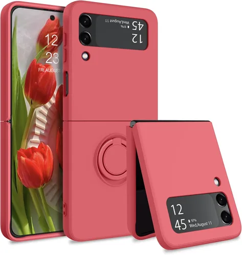 Miniatura 8 de GaoBao Funda protectora para Samsung Galaxy Z Flip 3 5G, Galaxy Z Flip 3 5G de 6.7 pulgadas, silicona líquida de gel suave, a prueba de golpes, Negro