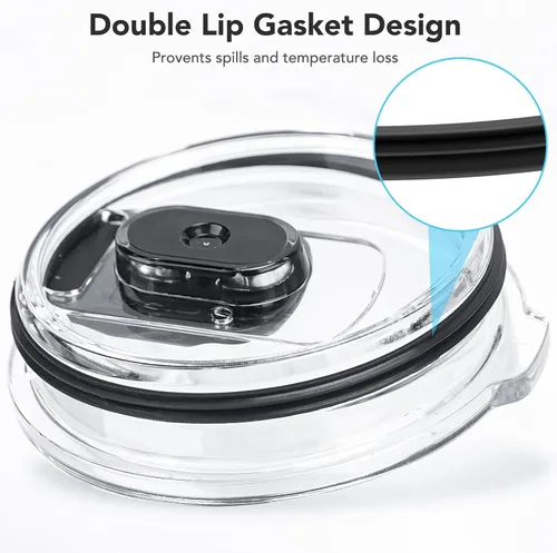 Miniatura 4 de 10 oz Wine Tumbler Lid Replacement, 2 Pack Magnetic Slider Cup Lids Compatible with YETI 6 oz Espresso Mug, 8 oz Stackable Cup, 10oz Tumbler and 10