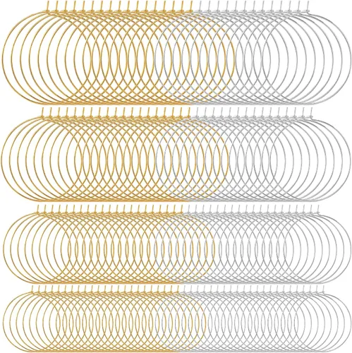 OIIKI 280 aros de cuentas para aretes, 4 tamaños chapados en oro/plata, aros abiertos, anillos de metal para aretes, accesorios decorativos de