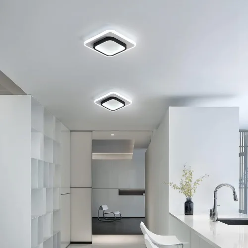 Miniatura 4 de Lámpara de techo LED de 22 W, moderna lámpara de techo, blanco frío, 6500 K, 9.5 pulgadas, cuadrada, cerca de luces de techo para dormitorio