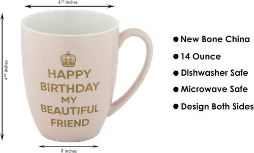 Miniatura 2 de Tazas de café de feliz cumpleaños para mujeres, taza de café, regalos de cumpleaños para mejores amigas, mujeres, rosa, 14 onzas
