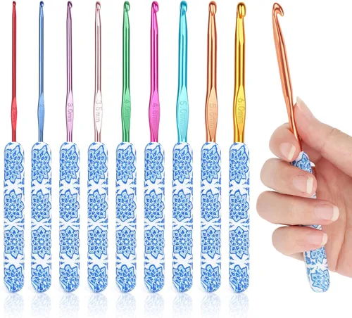 Miniatura 18 de Coopay Ganchos de ganchillo cálidos para abuela, agujas de ganchillo de agarre suave de aluminio para ganchillo, gancho de tejer para manualidades