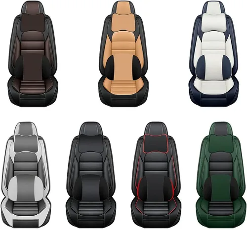 Miniatura 7 de Fundas de Asiento de Automóvil de Lujo, Impermeables, Suaves, Transpirables, de Cuero PU, Funda de Asiento con Bolsillos de Almacenamiento, Se