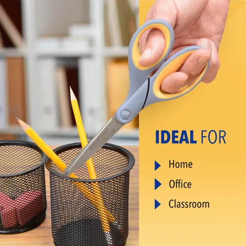 Miniatura 4 de Westcott Tijeras de titanio de 8 pulgadas para el hogar, la oficina y el aula, perfectas para cortar papel, coser y manualidades, diseño resistente