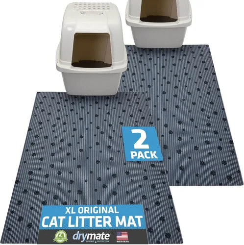 Miniatura 18 de Drymate - Tapete para gatos, contra desorden de caja de arena, a prueba de orina, absorbente/impermeable, 20 x 28 pulgadas, azul