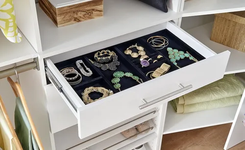 Miniatura 4 de ClosetMaid SuiteSymphony - Organizador de terciopelo, cajones para collares, aretes, pulseras, relojes, anillos, 21.7 pulgadas de ancho, negro