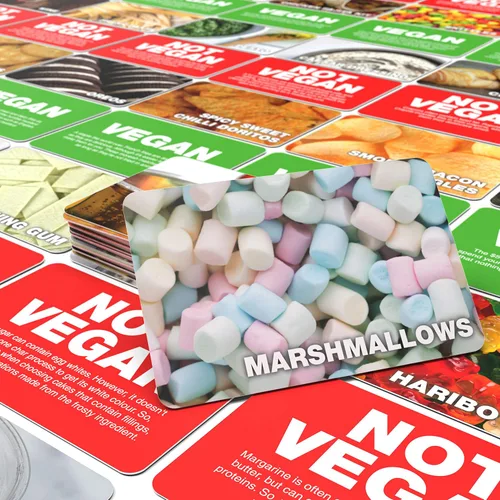 Miniatura 3 de Juego vegano no vegano - Adivina los productos veganos divertido juego de cartas flash - Divertido juego de adivinanzas de sí o no - adecuado