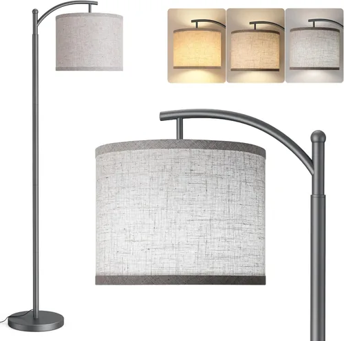 Miniatura 14 de Rottogoon - Lámpara de pie para sala de estar, lámpara de pie LED con 2 pantallas para dormitorio, incluye bombilla LED de 9 W - Negro Sombra