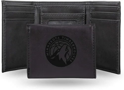 Miniatura 41 de NBA Rico Industries - Billetera triple grabada con láser y tres pliegues, accesorio para hombre Negro