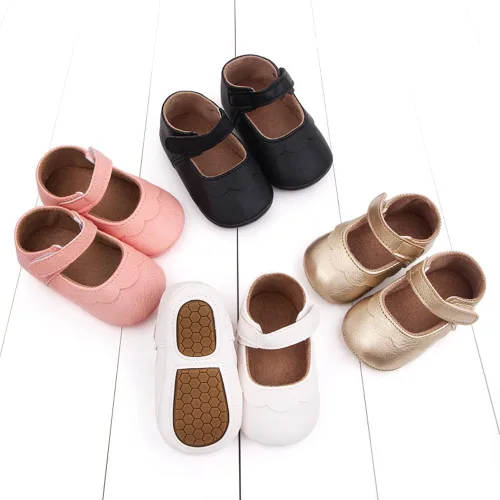 Miniatura 7 de Infant Baby Girls Mary Jane Shoes Non-Slip Rubber Sole Ballet Slippers Princess Dress Wedding Shoes Newborn Crib Shoes