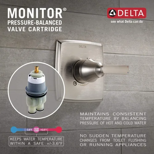 Miniatura 5 de Delta Faucet Modern Kit de Acabado Cromado de Una Sola Manija para Bañera y Ducha, Grifo de Ducha con Cabezal de Ducha de Un Solo Rociador Cromo