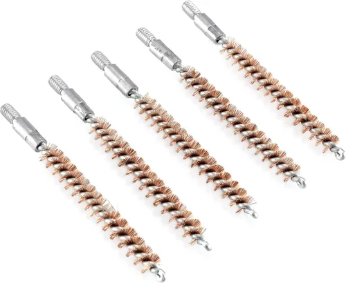 Miniatura 26 de BOOSTEADY Cepillo de limpieza para pistola de bronce con cerdas de fósforo, 5 unidades, para escopeta de pistola con 50 parches cuadrados